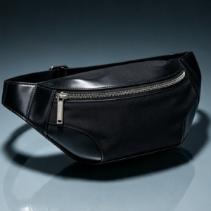 Black Urban Leather Fanny Pack