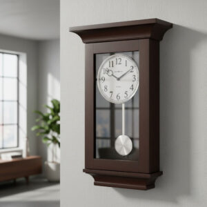 Black Wood Pendulum Wall Clock — view 1