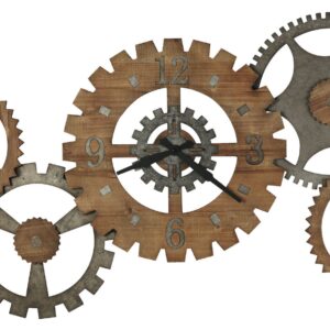 Triple-Time Industrial Gear Wall Clock — view 2