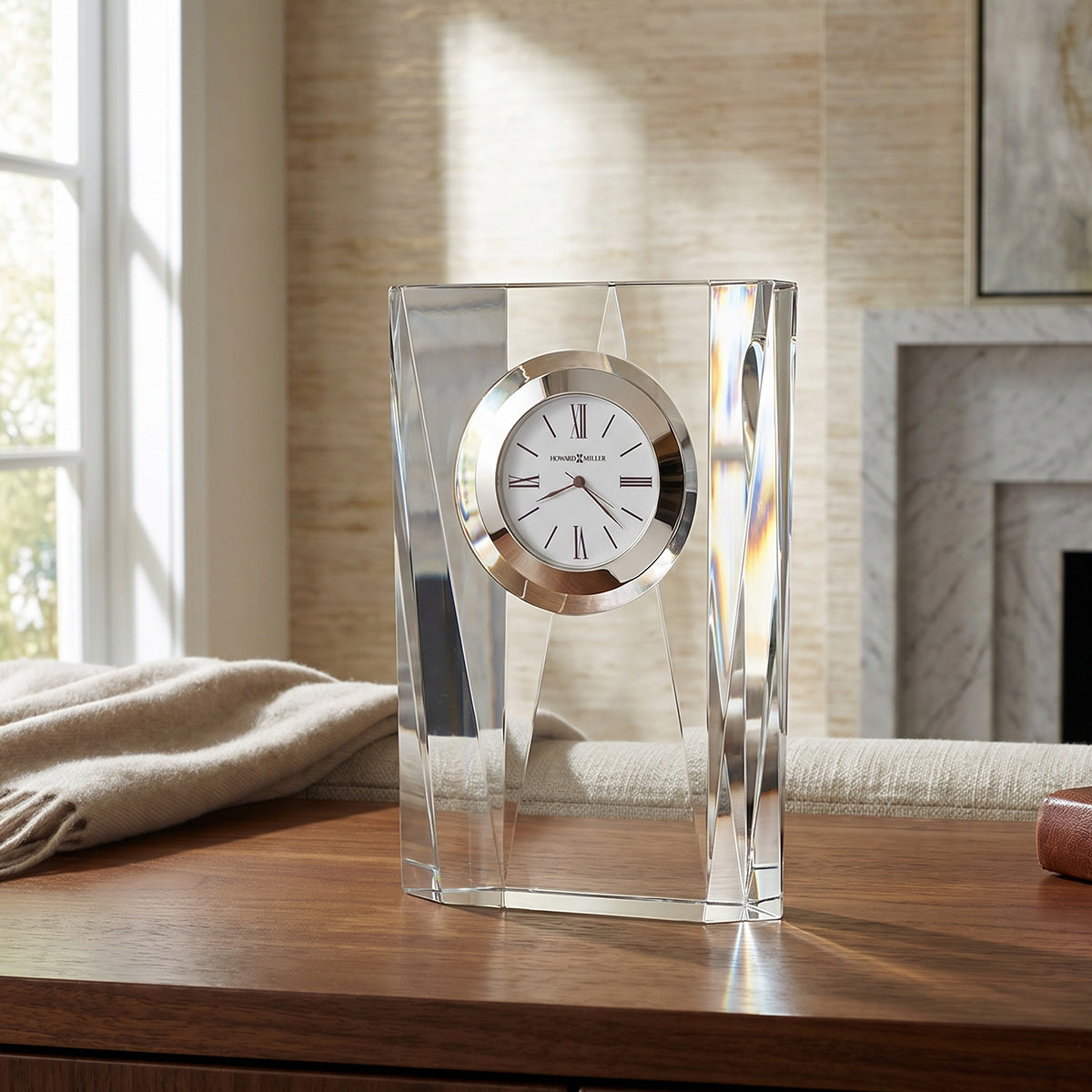 Faceted Crystal Table Clock