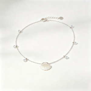 Fine Silver Chain Anklet with Charms