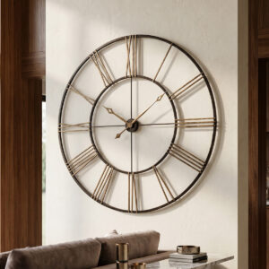 Aged Iron Open-Frame Wall Clock — view 1